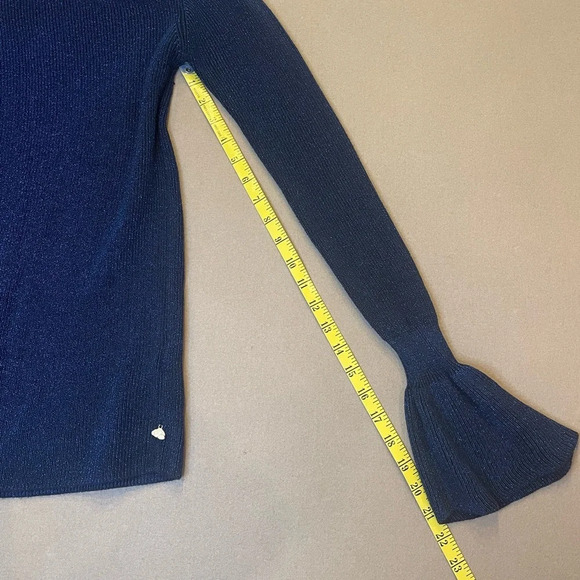 Fabienne Chapot Navy Metallic George Flared Sleeve Sweater Size XS - Picture 9 of 9